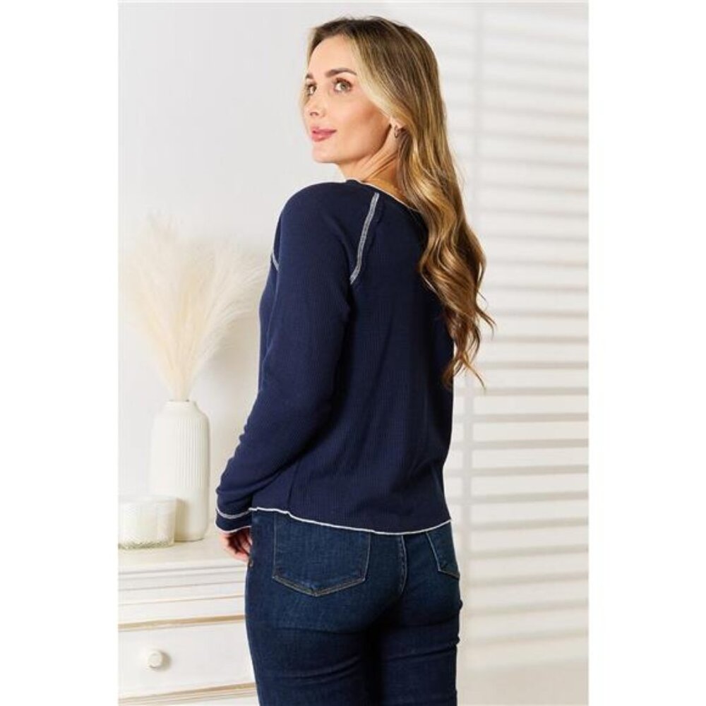 Basic Bae Long Raglan Sleeve Round Neck Top - Picture 9 of 16